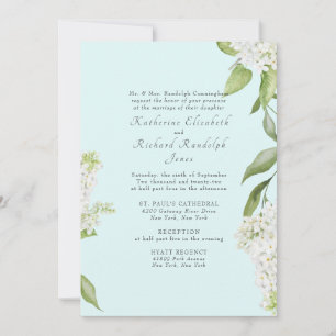 Convites Casamento Elegante Hydrangea White Seafoam II