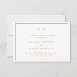 Convites Casamento Elegante Lauren Dourado Monograma