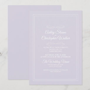 Convites Casamento Elegante Lavanda Roxo Branco