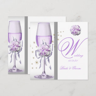 Convites Casamento Elegante Lavanda Roxo Lilás Champanhe