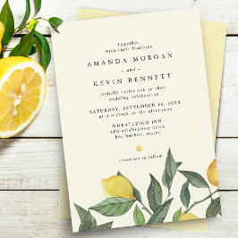 Convites Casamento Elegante Lemon Citrus Greenery