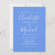 Casamento Elegante Letra Azul Cornflower Assinatur