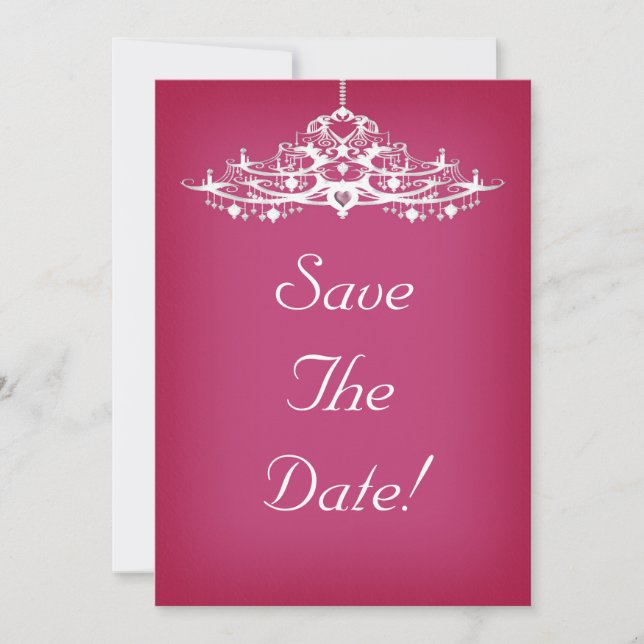 Convites Casamento Elegante Lustre Save The Date (Frente)
