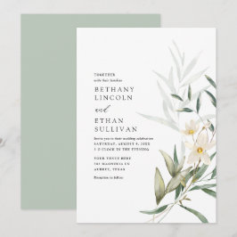 Convites Casamento Elegante Magnolia Greenery