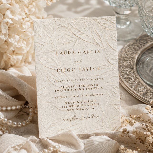 Convites Casamento Elegante Marfim (Criador carregado)