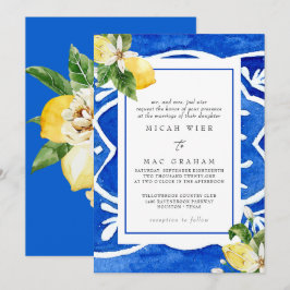 Convites Casamento Elegante Mediterrânica Floral & Lemon II