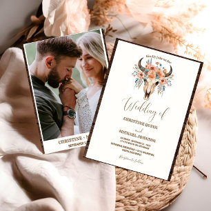 Convites Casamento Elegante Minimalista Boho Western Cowboy