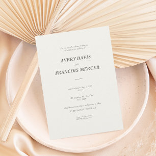 Convites Casamento Elegante Minimalista de Beige
