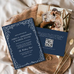 Convites Casamento Elegante Minimalista de Foto Azul do Mar<br><div class="desc">Apresente o seu casamento com um convite minimalista moderno e elegante, com um conveniente código QR. O design puro e monocromático expele sofisticação e elegância, perfeito para casais que buscam uma estética contemporânea e refinada. O código QR adiciona um toque funcional, permitindo que os convidados acessem facilmente detalhes como RSVPs,...</div>