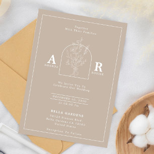 Convites Casamento Elegante Minimalista Desenhado À Mão