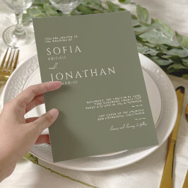 Convites Casamento Elegante Minimalista do Green Sage
