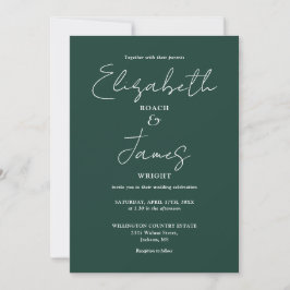 Convites Casamento Elegante Minimalista Elegante Emerald Gr