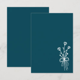 Convites Casamento Elegante Minimalista em Azul Turquesa
