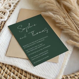 Convites Casamento Elegante Minimalista em Verde Sage