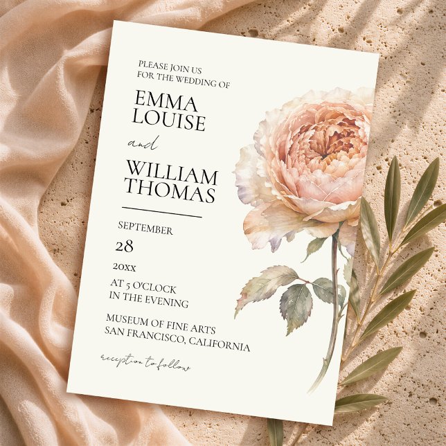 Convites Casamento Elegante Minimalista Moderno em Tons de  (Criador carregado)