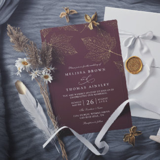 Convites Casamento Elegante Minimalista Rústico Dourado de