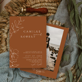 Convites Casamento Elegante Minimalista Terra Cotta Calliog