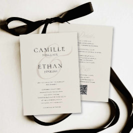 Convites Casamento Elegante Minimalista Tudo em Um