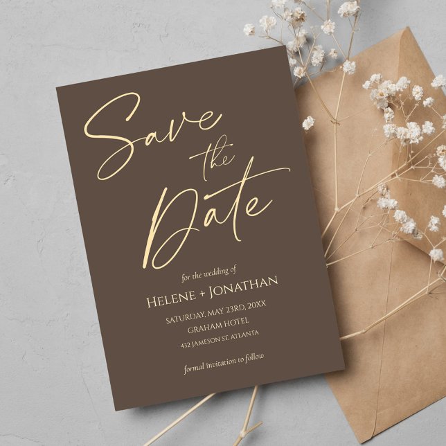 Convites Casamento Elegante Mínimo Clássico Salvar a Data (Classic Minimal Elegant Wedding Save The Date Invitation)