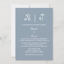 Convites Casamento Elegante Mínimo do Script Monograma de D