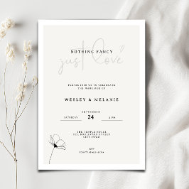 Convites Casamento Elegante Mínimo Flor Nada de Luxo