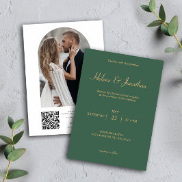 Convites Casamento Elegante Mínimo Moderno do Código QR