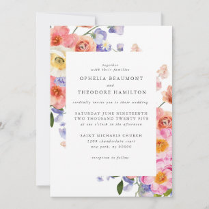 Convites Casamento Elegante Moderno Botânico Brilhante