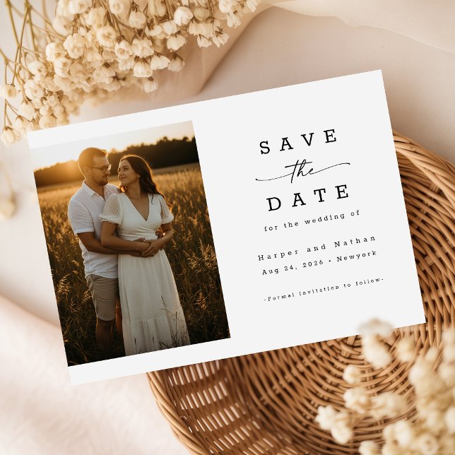 Convites Casamento Elegante Moderno com Código QR e Foto (Criador carregado)