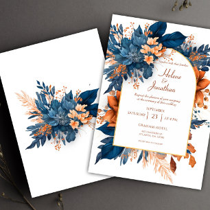 Convites Casamento Elegante Moderno de Indigo Rust Boho Wat