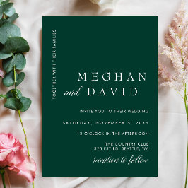 Convites Casamento Elegante Moderno Emerald Green