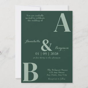 Convites Casamento Elegante Moderno Emerald Green 2