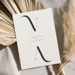 Convites Casamento Elegante Moderno Minimalista Negro e Ecr