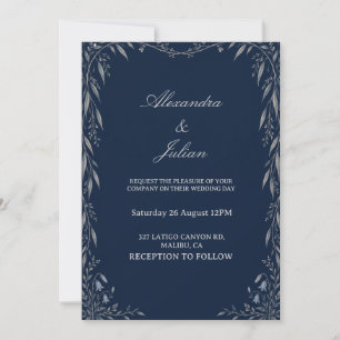 Convites Casamento Elegante na Floresta - Salgueiro Azul Me