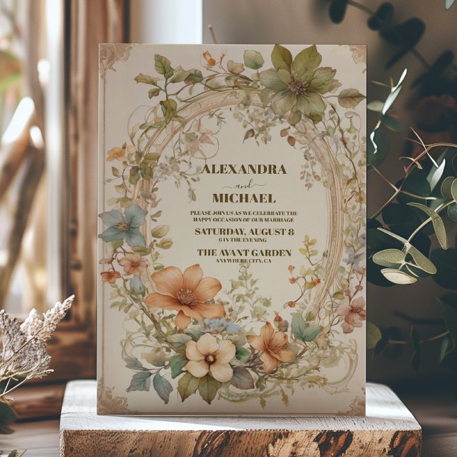 Convites Casamento Elegante Na moda de Tons de Ferrugem Cob (Criador carregado)