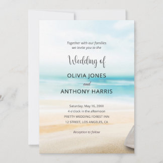 Convites Casamento Elegante na Praia Costeira