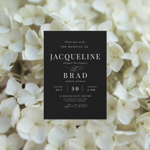 Convites Casamento Elegante Negra