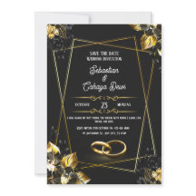 Casamento Elegante Negro e Dourado