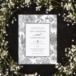 Convites Casamento Elegante Negro Floral<br><div class="desc">Convite para Casamento Elegante Negro Floral</div>