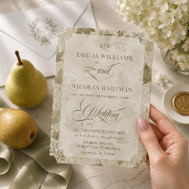 Convites Casamento Elegante Neutro Salvia