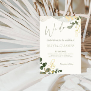 Convites Casamento Elegante "Nós Fazemos" - Partido Românti