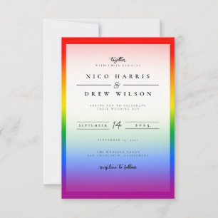 Convites Casamento Elegante Orgulho LGBTQ+