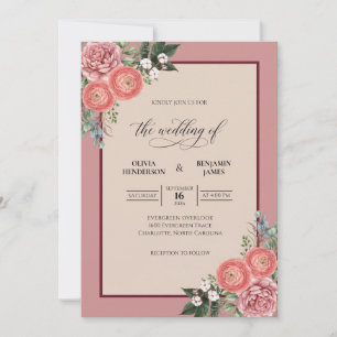 Convites Casamento Elegante Pétala Malva