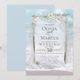 Convites Casamento | Elegante Porto de Tulle de Madeira Der
