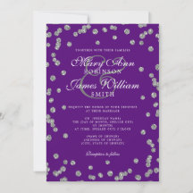 Casamento Elegante Prata Lata Confetti Roxo