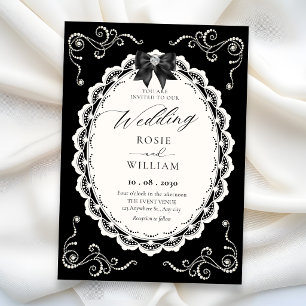 Convites Casamento elegante preto