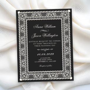 Convites Casamento elegante preto