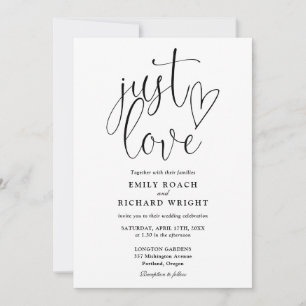 Convites Casamento Elegante Preto e Branco com Letreiro de