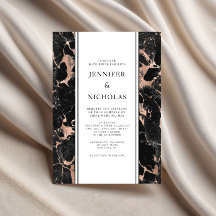 Casamento Elegante Preto Mármore Dourado Rosa