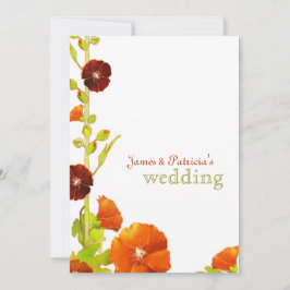 Convites Casamento Elegante Red Hollyhocks