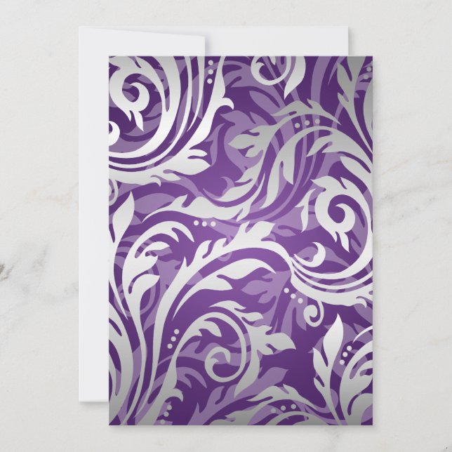 Convites Casamento Elegante Redemoinho Roxo (Frente)